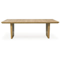 Table à manger extensible rectangulaire brun clair, 8 places assises