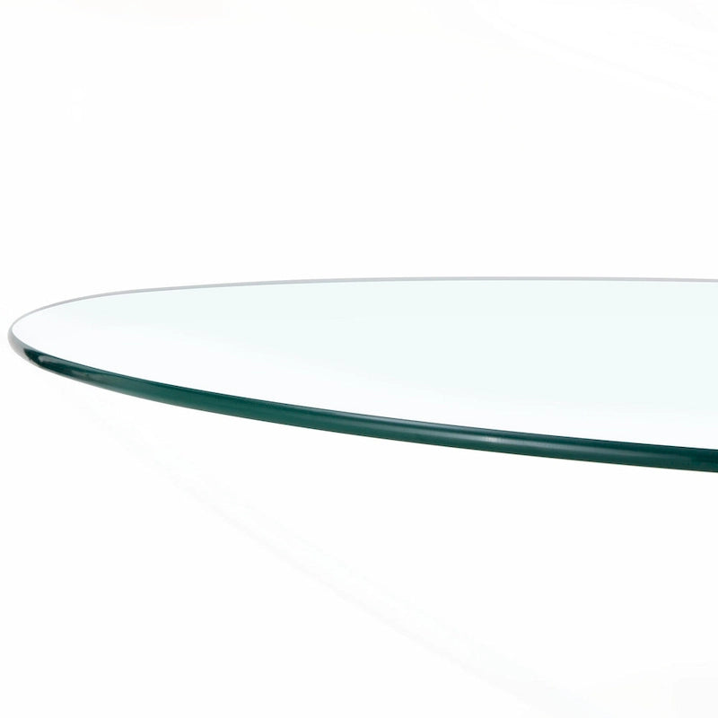 Table à manger ronde en verre argenté et transparent, 4 à 6 places