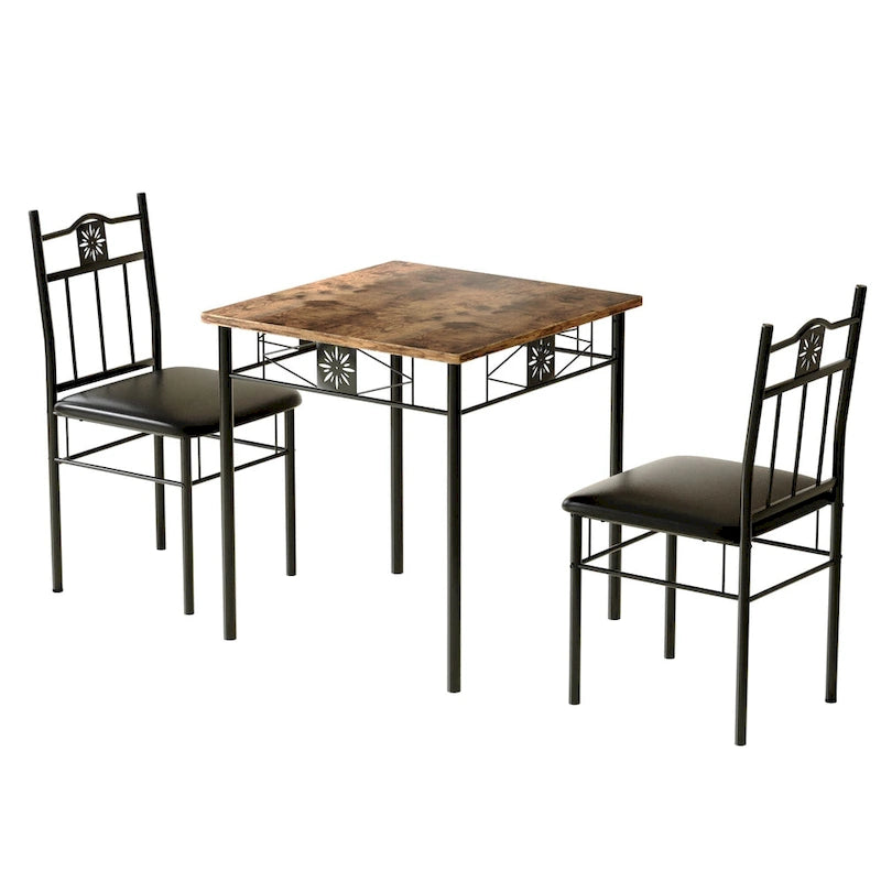 Ensemble Table et Chaises de Salle à Manger Moderne Brun Antique – 3 ou 5 Pièces