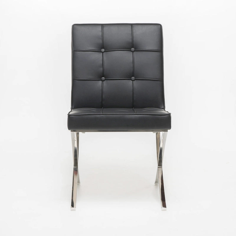 Chaises de salle à manger capitonnées noires modernes, ensemble de 2
