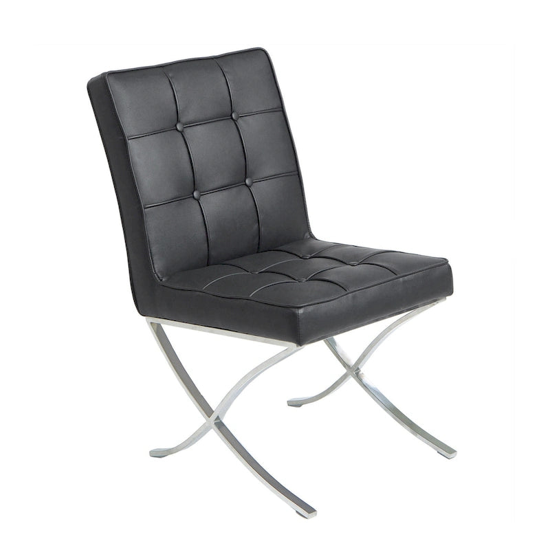 Chaises de salle à manger capitonnées noires modernes, ensemble de 2