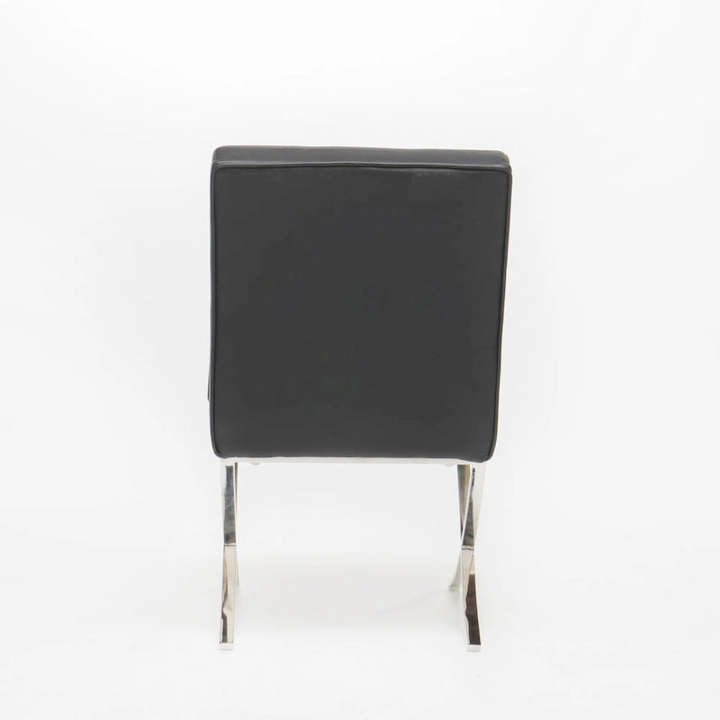 Chaises de salle à manger capitonnées noires modernes, ensemble de 2