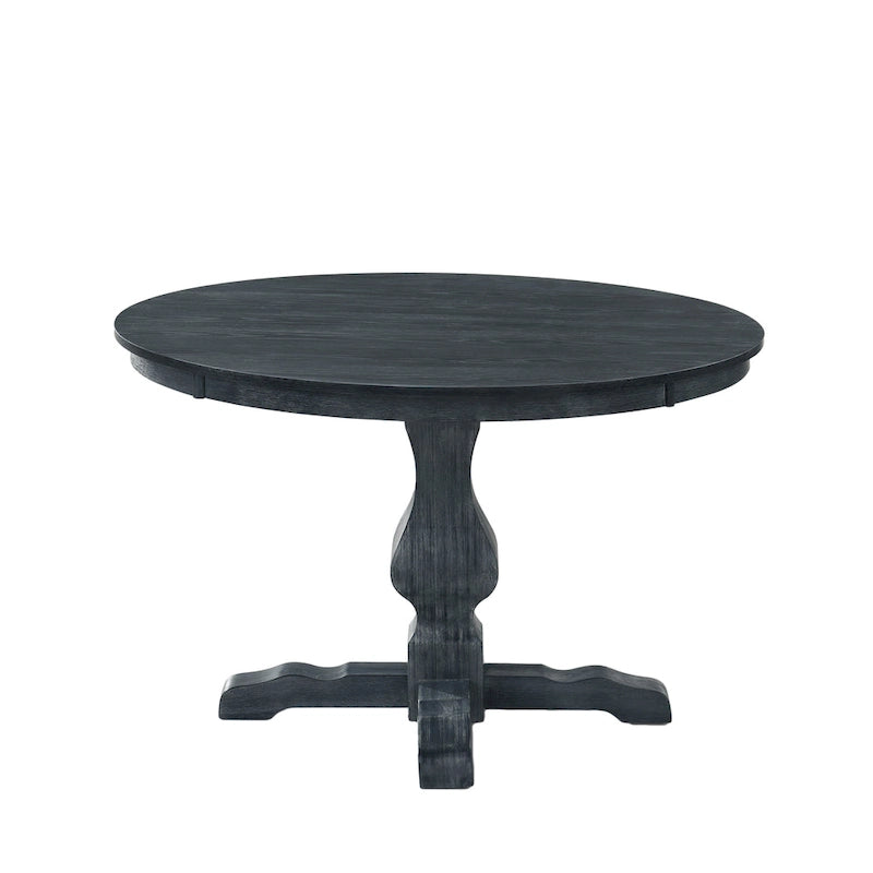 Table à manger ronde sur pied, coloris naturel/gris, 4 places