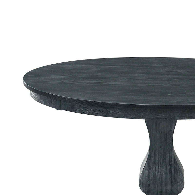 Table à manger ronde sur pied, coloris naturel/gris, 4 places
