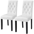 Chaises de salle à manger capitonnées en similicuir blanc/gris/marron, lot de 2