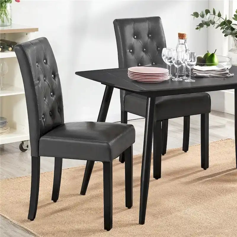 Chaises de salle à manger capitonnées en similicuir blanc/gris/marron, lot de 2