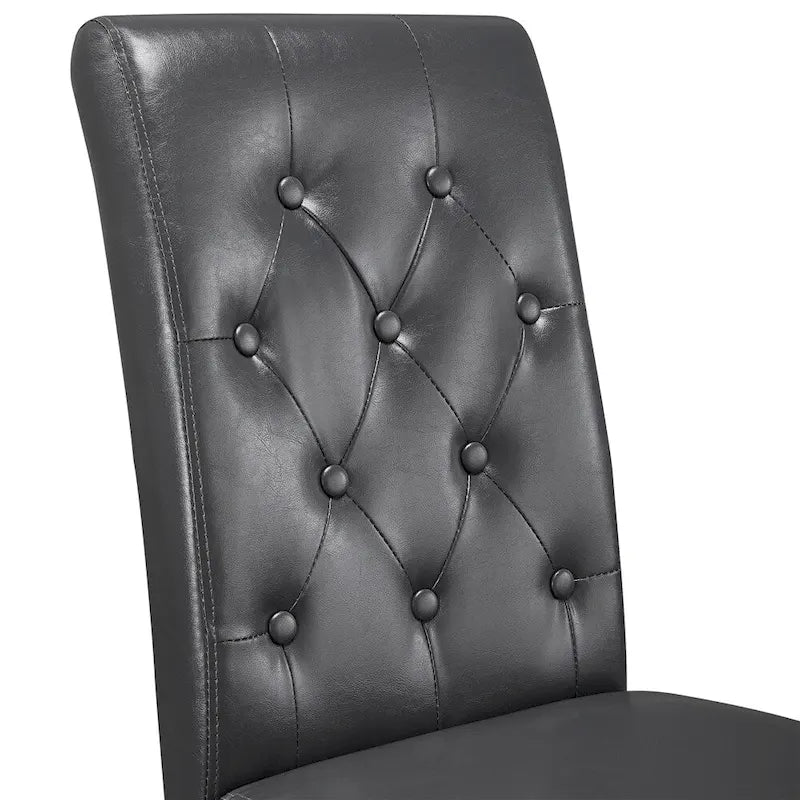 Chaises de salle à manger capitonnées en similicuir blanc/gris/marron, lot de 2