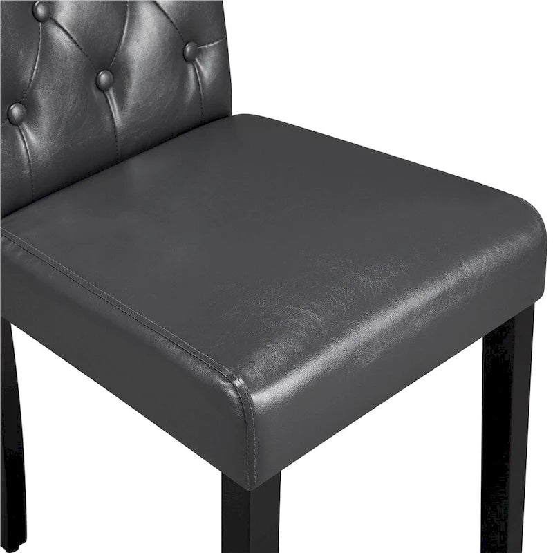 Chaises de salle à manger capitonnées en similicuir blanc/gris/marron, lot de 2