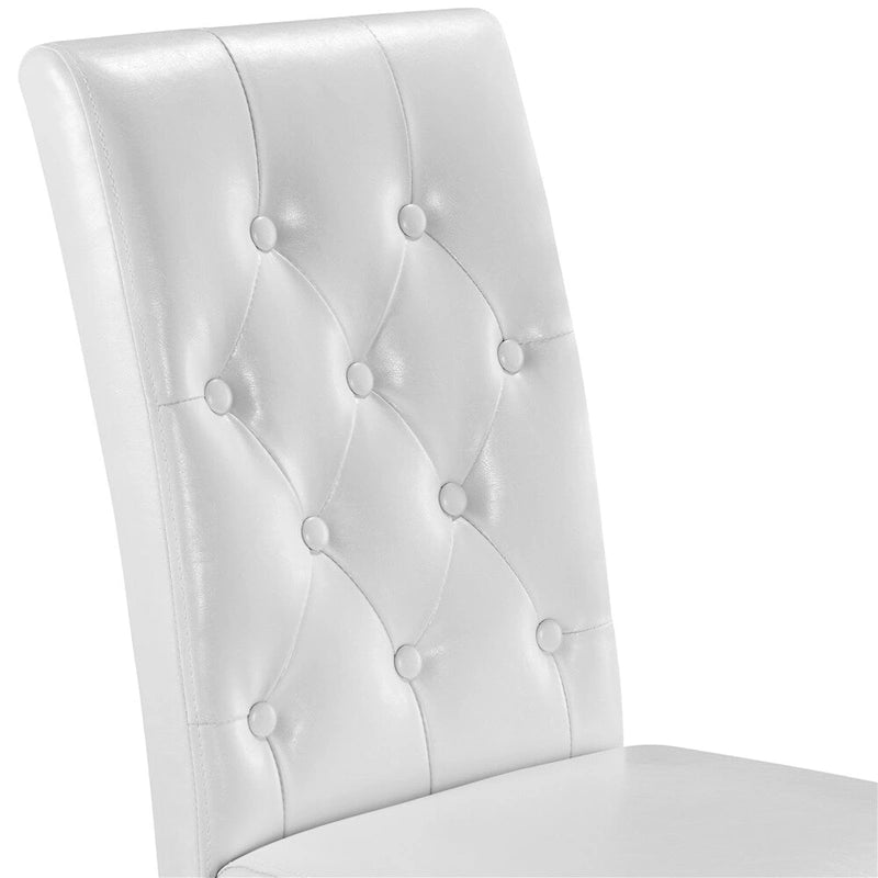 Chaises de salle à manger capitonnées en similicuir blanc/gris/marron, lot de 2