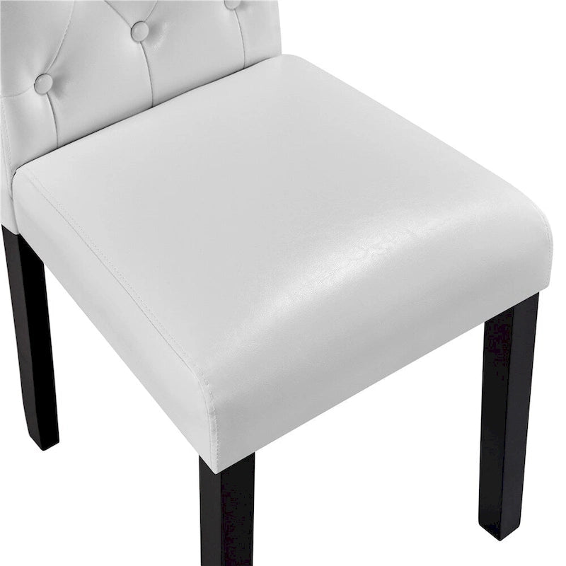 Chaises de salle à manger capitonnées en similicuir blanc/gris/marron, lot de 2