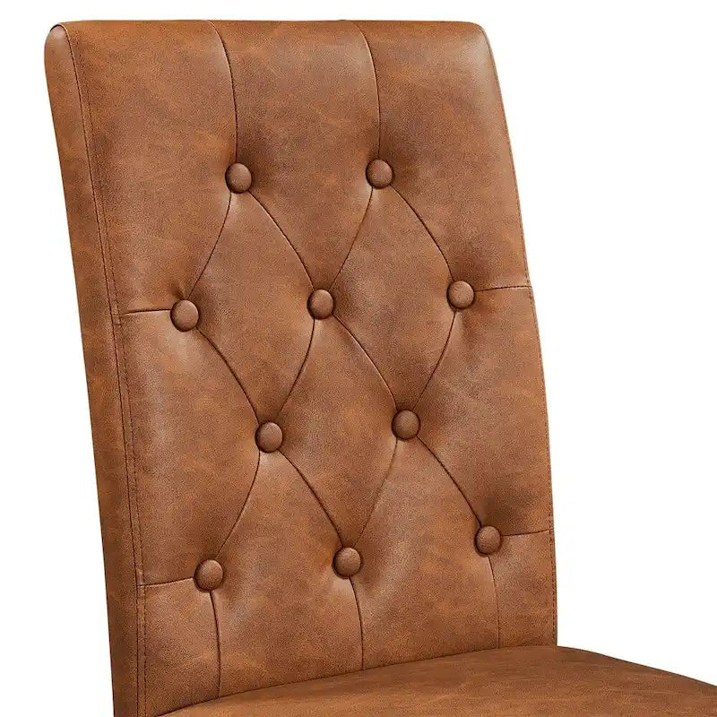 Chaises de salle à manger capitonnées en similicuir blanc/gris/marron, lot de 2