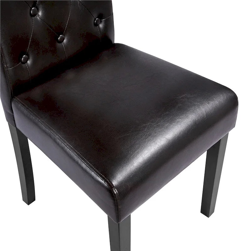 Chaises de salle à manger capitonnées en similicuir blanc/gris/marron, lot de 2