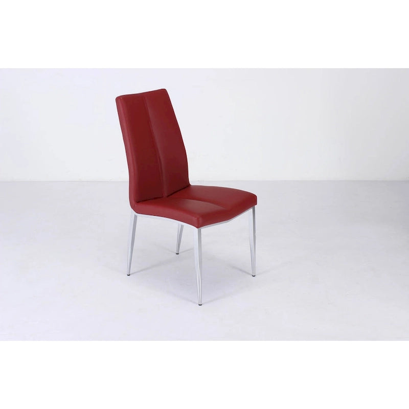 Ensemble de salle à manger rectangulaire 5 pièces (4 places) avec plateau en verre blanc/rouge/gris