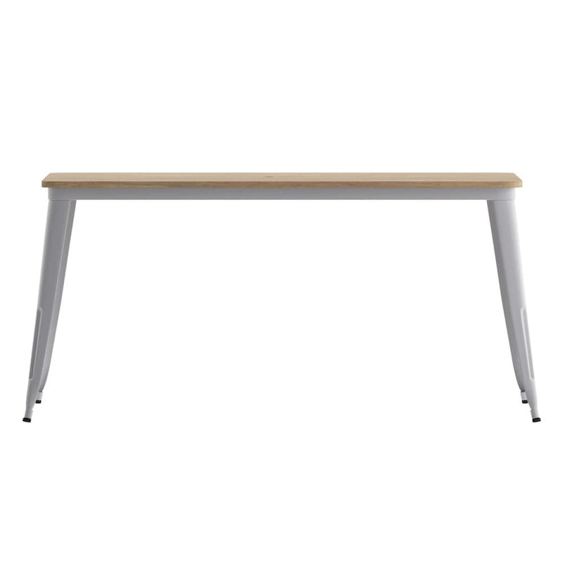 Table à manger d'extérieur rectangulaire marron/noir avec trou pour parasol, 6 places