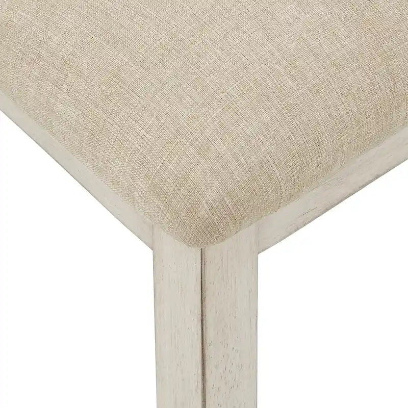 Chaise de salle à manger avec dossier en cannage, assise en lin beige, lot de 2