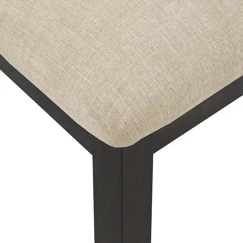 Chaise de salle à manger avec dossier en cannage, assise en lin beige, lot de 2