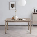 Table de salle à manger rectangulaire beige, style campagnard, 4 à 6 places