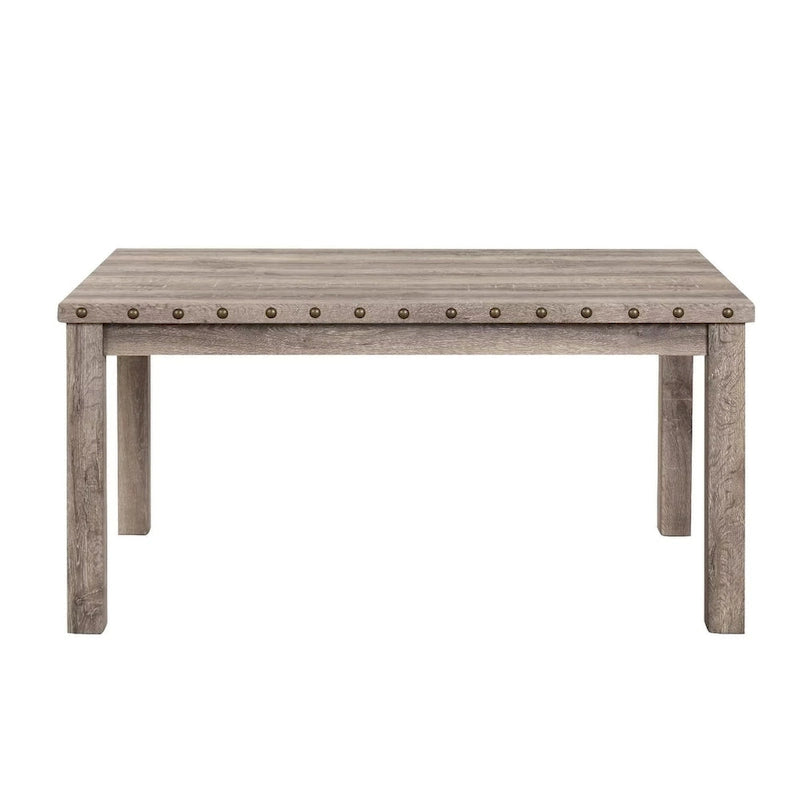 Table de salle à manger rectangulaire beige, style campagnard, 4 à 6 places