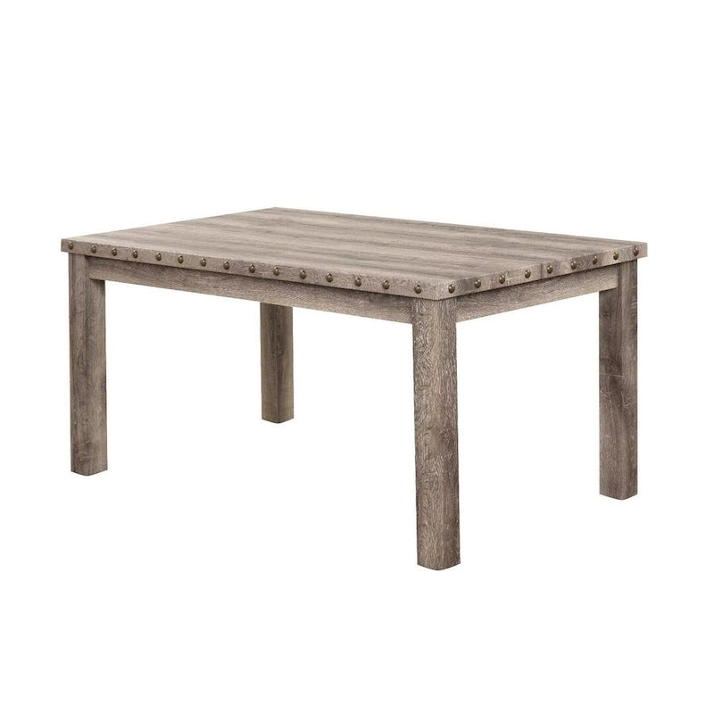 Table de salle à manger rectangulaire beige, style campagnard, 4 à 6 places