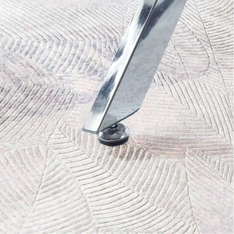 Table à manger carrée en verre, 4 places, pieds argentés