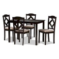 Ensemble de salle à manger 5 pièces contemporain gris/marron pour 4 personnes