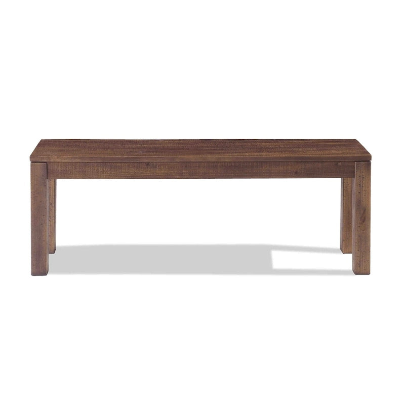 Banc sans dossier en bois massif vieilli / flotté / noyer rustique, 2 places