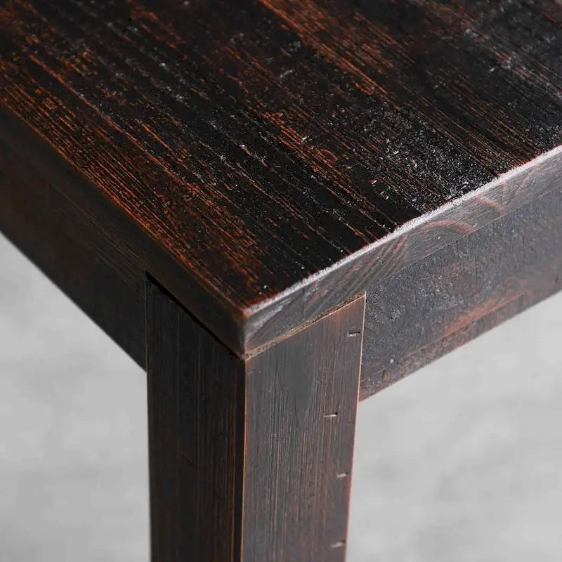 Banc sans dossier en bois massif vieilli / flotté / noyer rustique, 2 places
