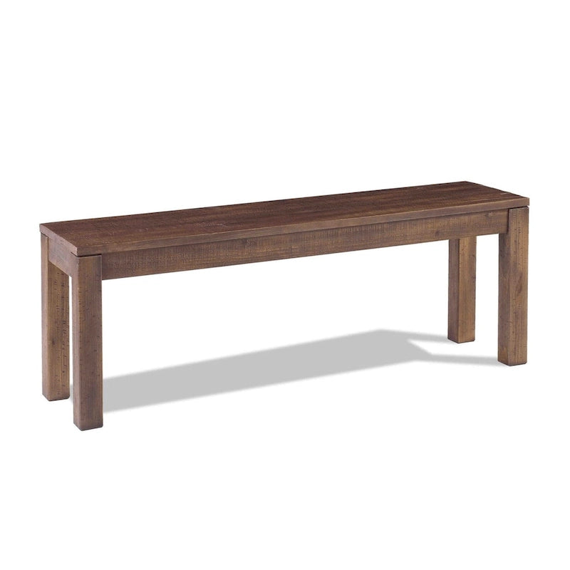 Banc sans dossier en bois massif vieilli / flotté / noyer rustique, 2 places