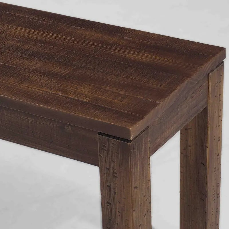 Banc sans dossier en bois massif vieilli / flotté / noyer rustique, 2 places