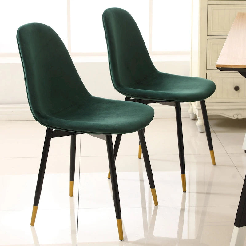 Ensemble de salle à manger rond 5 pièces avec chaises en velours, 4 places – Rose / Vert / Gris / Bleu