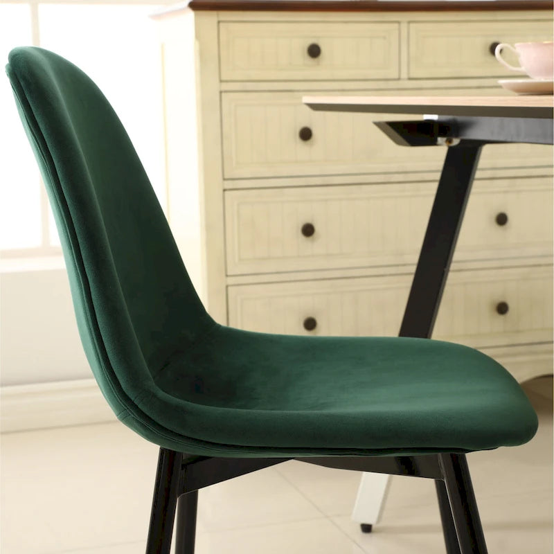 Ensemble de salle à manger rond 5 pièces avec chaises en velours, 4 places – Rose / Vert / Gris / Bleu