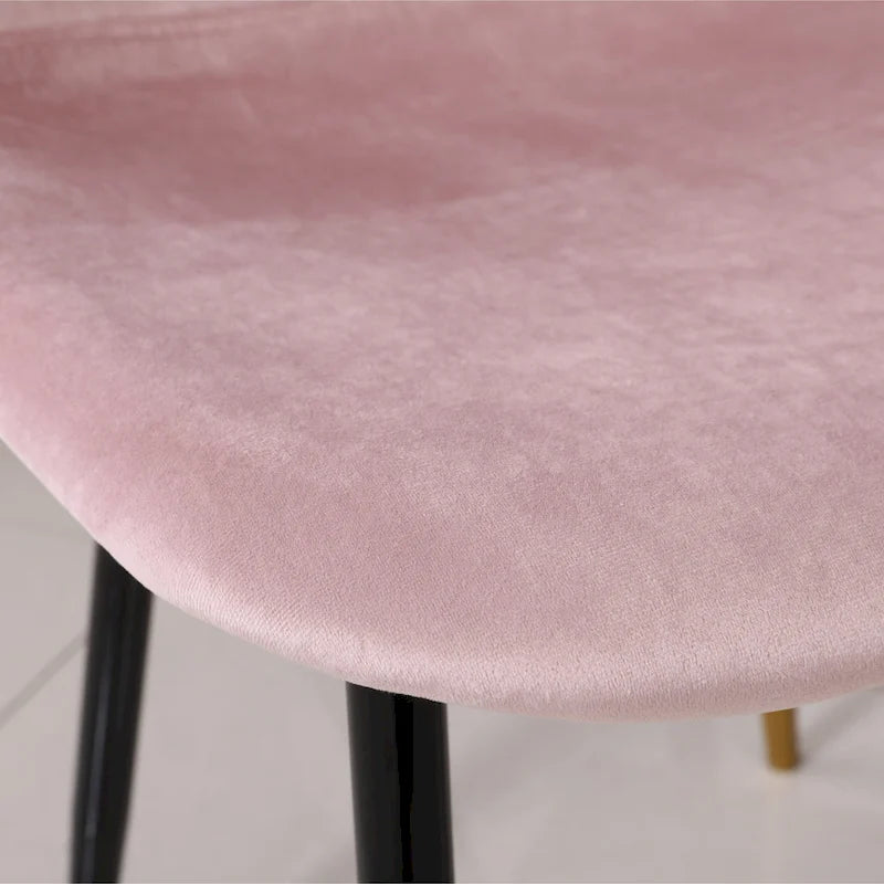 Ensemble de salle à manger rond 5 pièces avec chaises en velours, 4 places – Rose / Vert / Gris / Bleu
