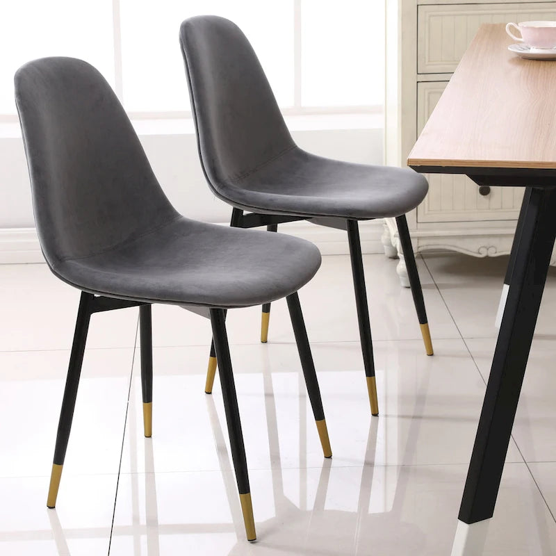 Ensemble de salle à manger rond 5 pièces avec chaises en velours, 4 places – Rose / Vert / Gris / Bleu