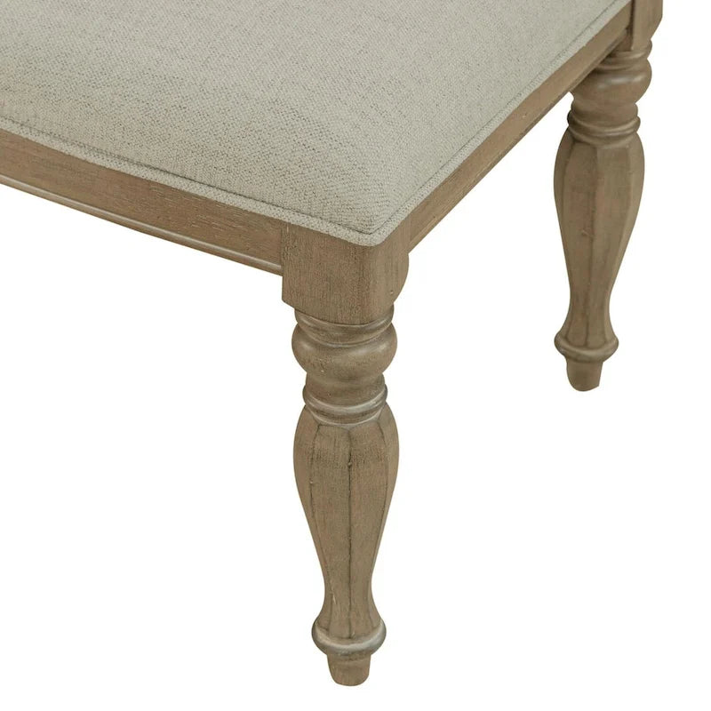Chaise de salle à manger latérale rembourrée à dossier ajouré, blanc antique/bisque vieilli, lot de 2