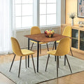 Chaise de salle à manger rembourrée, sans accoudoirs à dossier bas, lot de 4 – Tissu éponge / Tissu / Velours