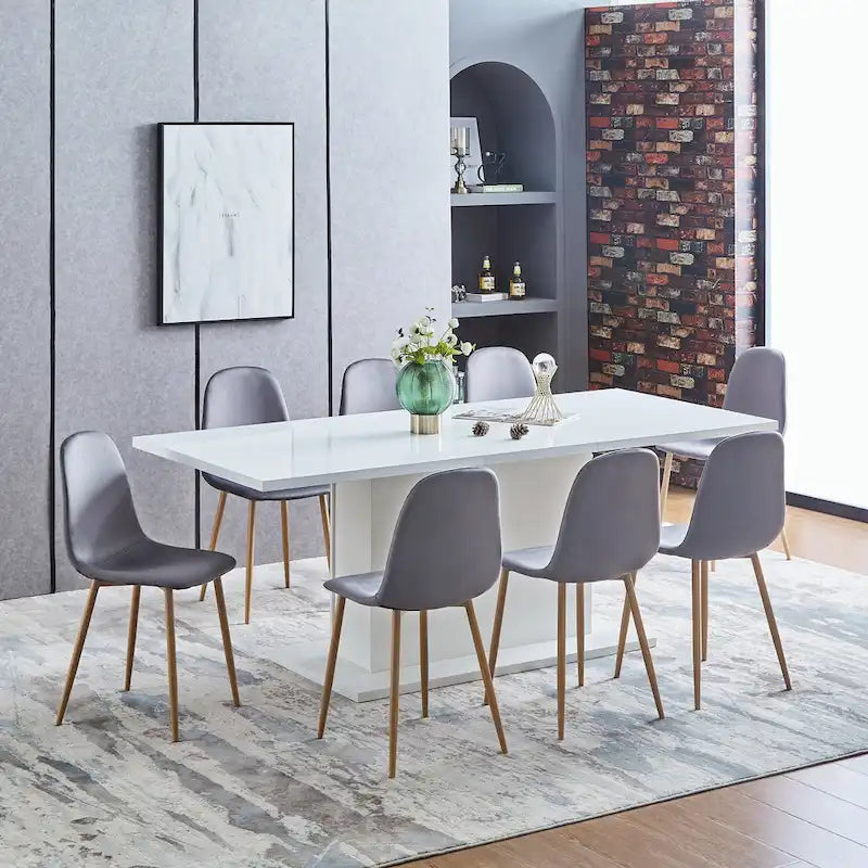 Chaise de salle à manger rembourrée, sans accoudoirs à dossier bas, lot de 4 – Tissu éponge / Tissu / Velours