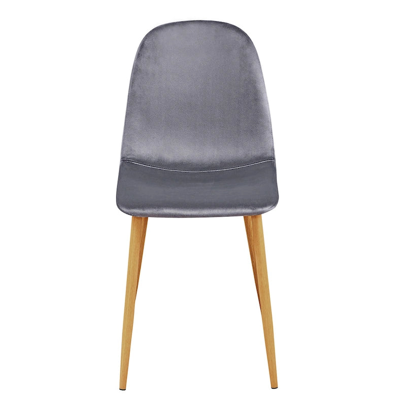 Chaise de salle à manger rembourrée, sans accoudoirs à dossier bas, lot de 4 – Tissu éponge / Tissu / Velours
