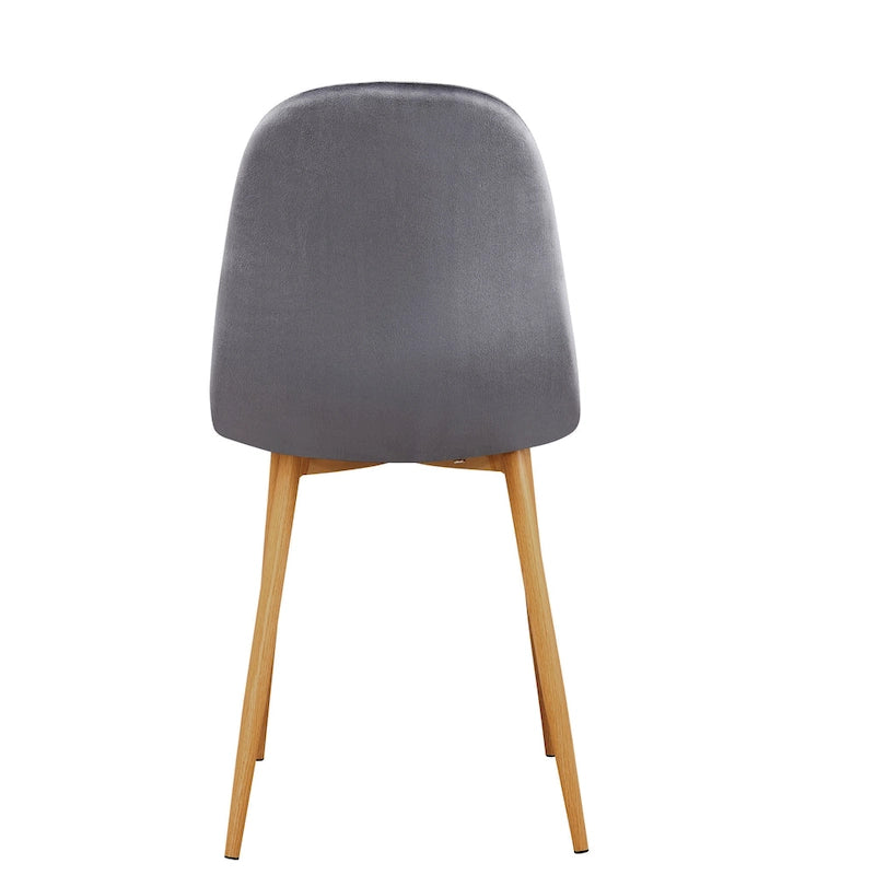 Chaise de salle à manger rembourrée, sans accoudoirs à dossier bas, lot de 4 – Tissu éponge / Tissu / Velours