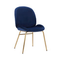 Chaise de salle à manger sans accoudoirs en velours avec pieds dorés – Bleu / Vert / Rose / Gris, 1 place