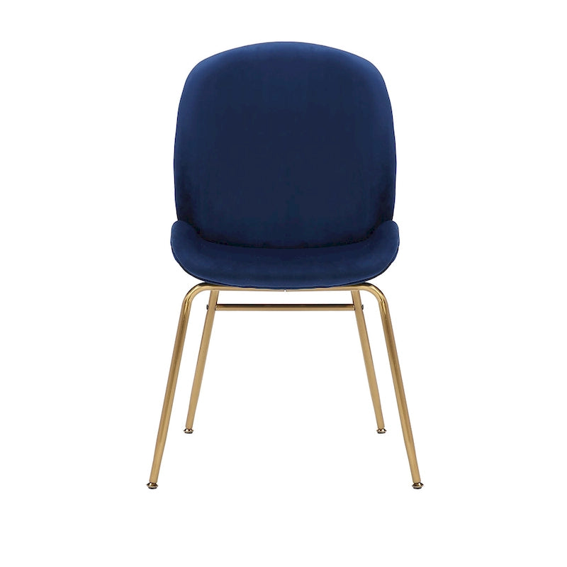 Chaise de salle à manger sans accoudoirs en velours avec pieds dorés – Bleu / Vert / Rose / Gris, 1 place