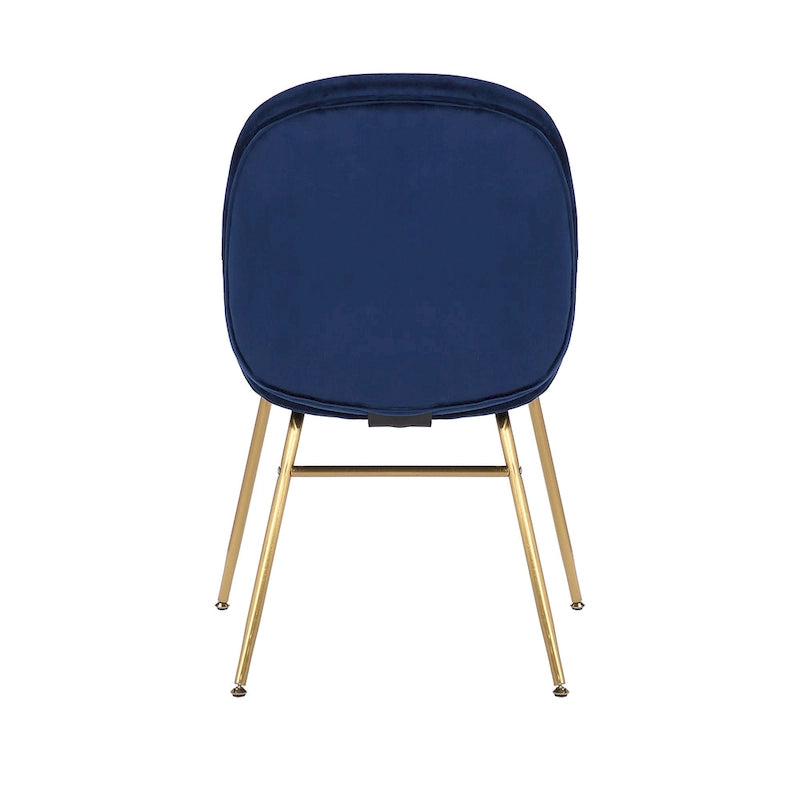 Chaise de salle à manger sans accoudoirs en velours avec pieds dorés – Bleu / Vert / Rose / Gris, 1 place
