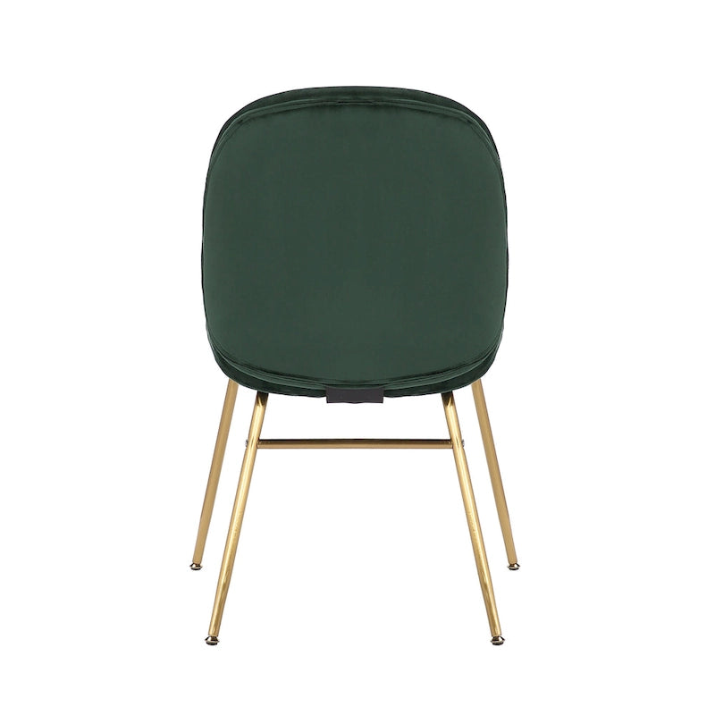 Chaise de salle à manger sans accoudoirs en velours avec pieds dorés – Bleu / Vert / Rose / Gris, 1 place