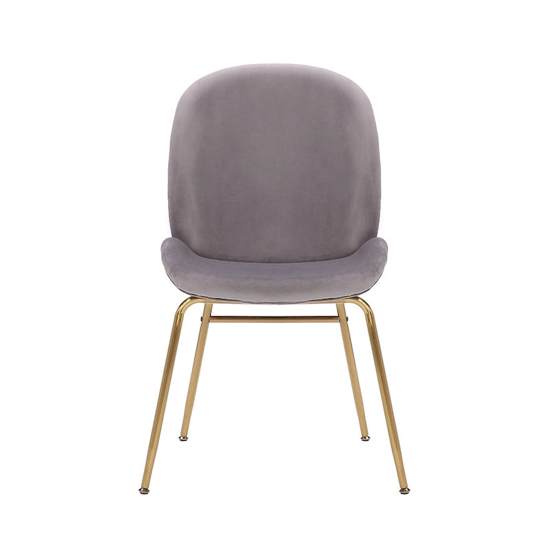 Chaise de salle à manger sans accoudoirs en velours avec pieds dorés – Bleu / Vert / Rose / Gris, 1 place