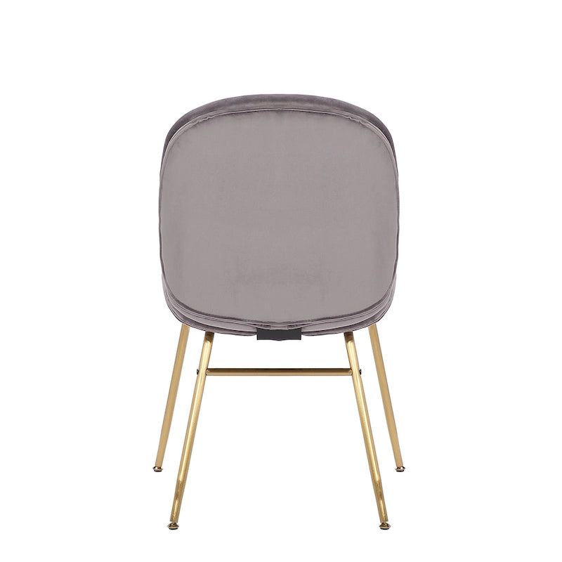 Chaise de salle à manger sans accoudoirs en velours avec pieds dorés – Bleu / Vert / Rose / Gris, 1 place