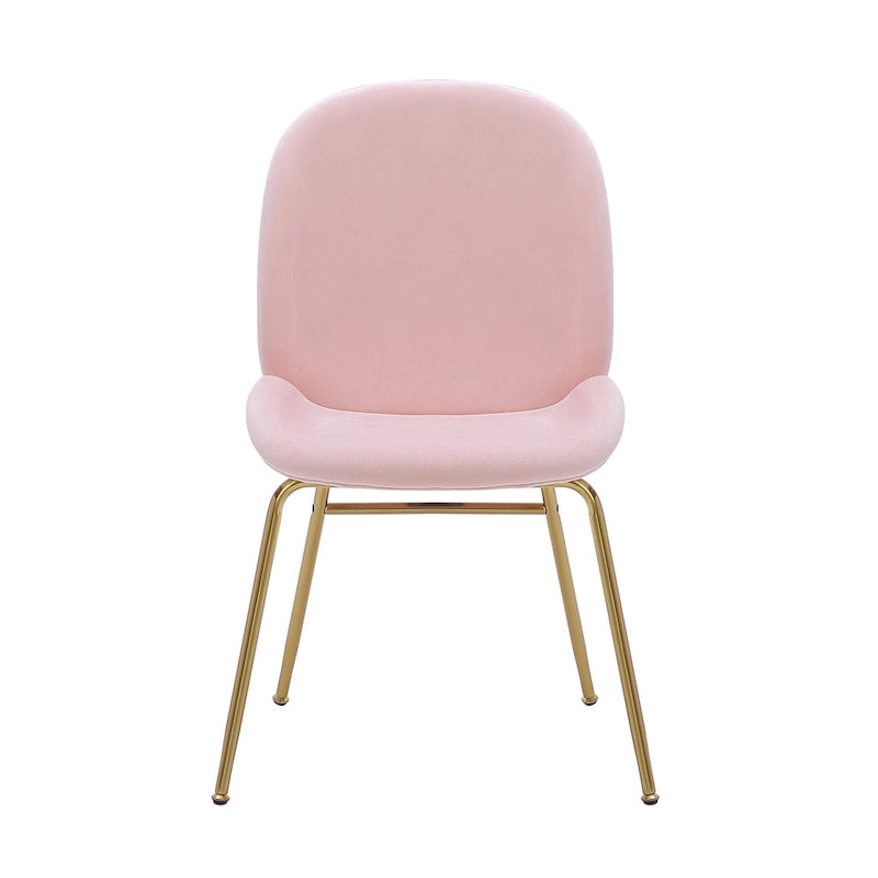 Chaise de salle à manger sans accoudoirs en velours avec pieds dorés – Bleu / Vert / Rose / Gris, 1 place