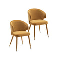 Chaises de salle à manger à dossier haut en velours avec garniture dorée, lot de 2 | Moutarde / Vert / Gris foncé / Rose / Bleu