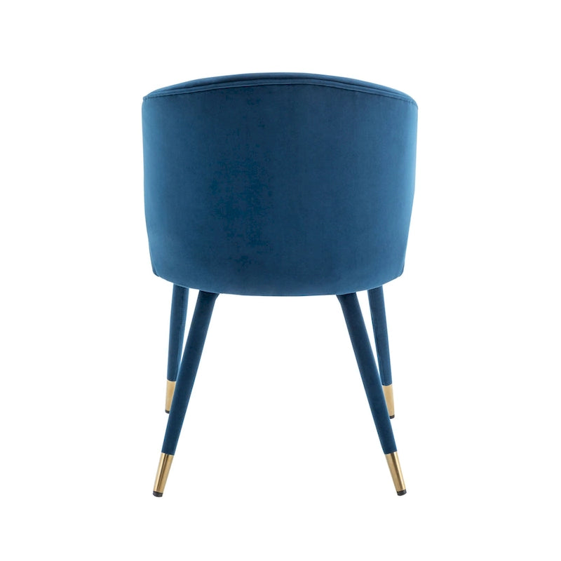 Chaises de salle à manger à dossier haut en velours avec garniture dorée, lot de 2 | Moutarde / Vert / Gris foncé / Rose / Bleu