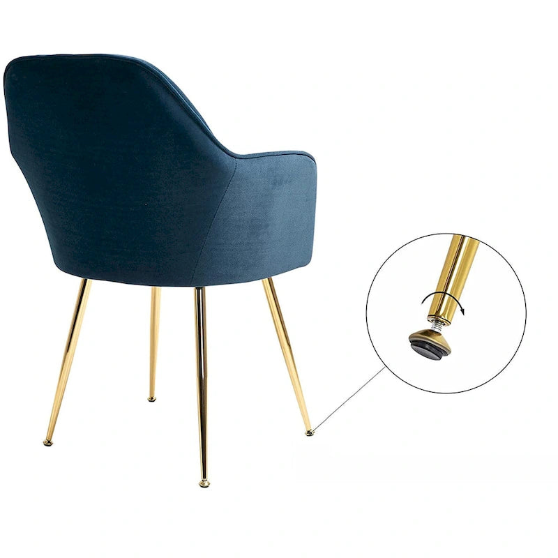 Chaises de salle à manger tapissées en velours avec accoudoirs, lot de 6