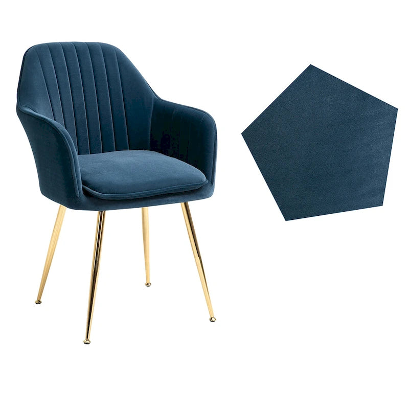 Chaises de salle à manger tapissées en velours avec accoudoirs, lot de 6