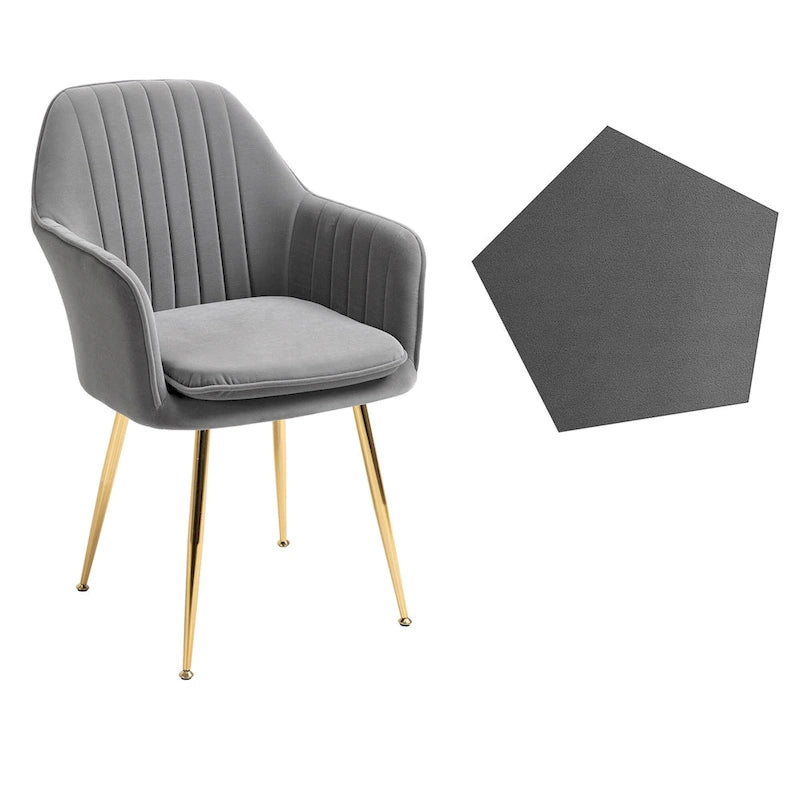 Chaises de salle à manger tapissées en velours avec accoudoirs, lot de 6